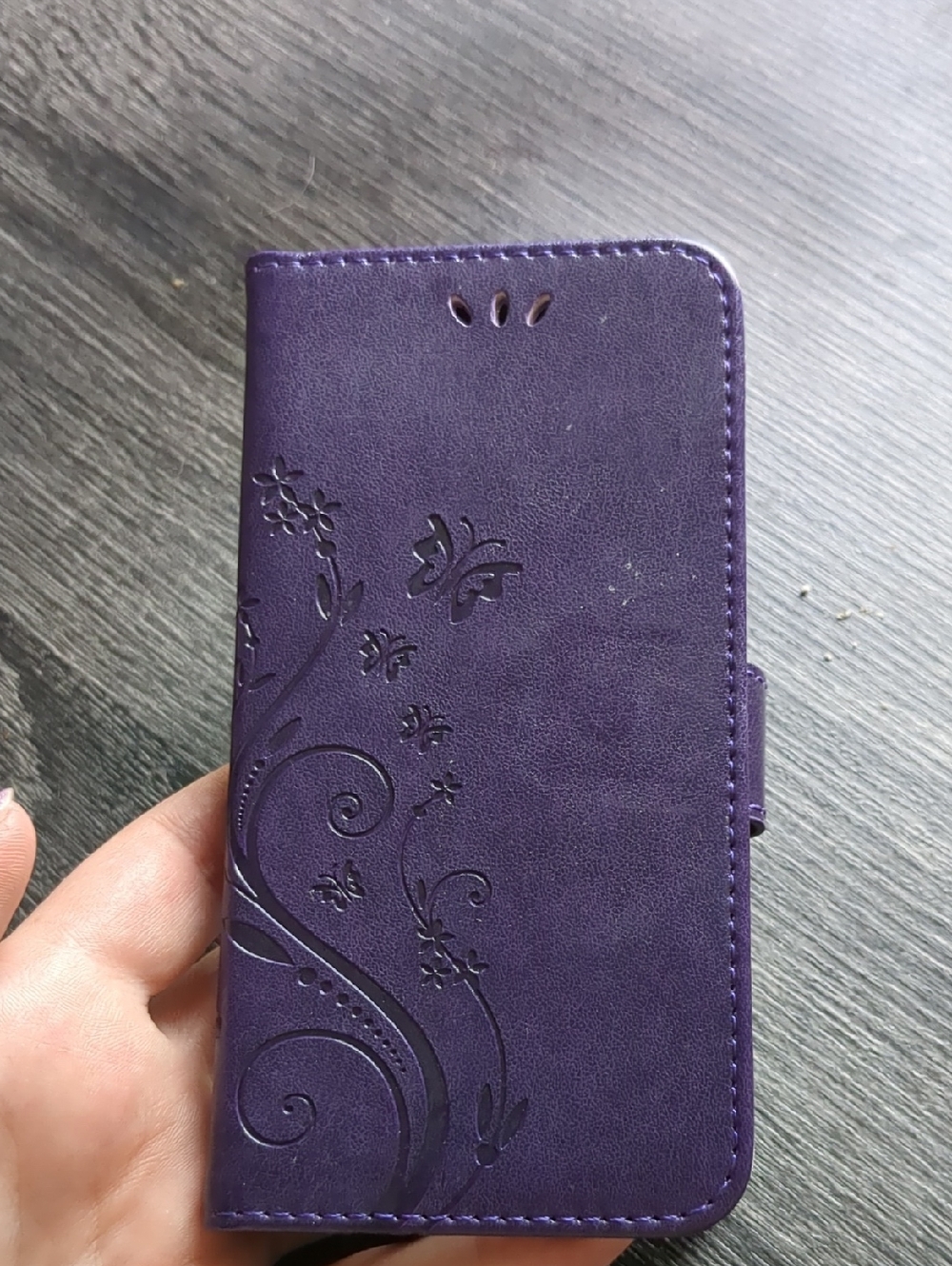 Purple Floral Wallet-Style Phone Case